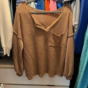 Small waffle knit long sleeve